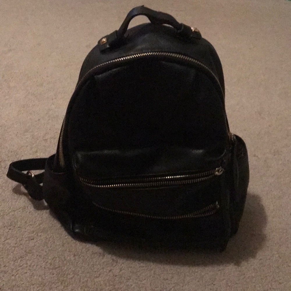 Black leather bag